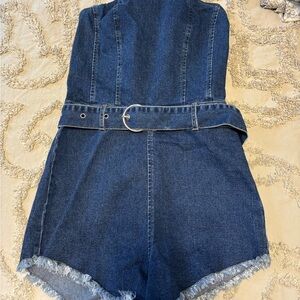 NWOT Strapless Denim Romper